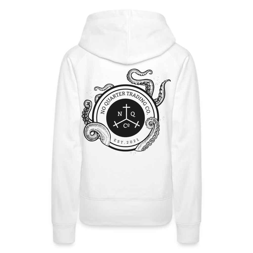 No Quarter Octopus Logo Women's Premium Hoodie - white