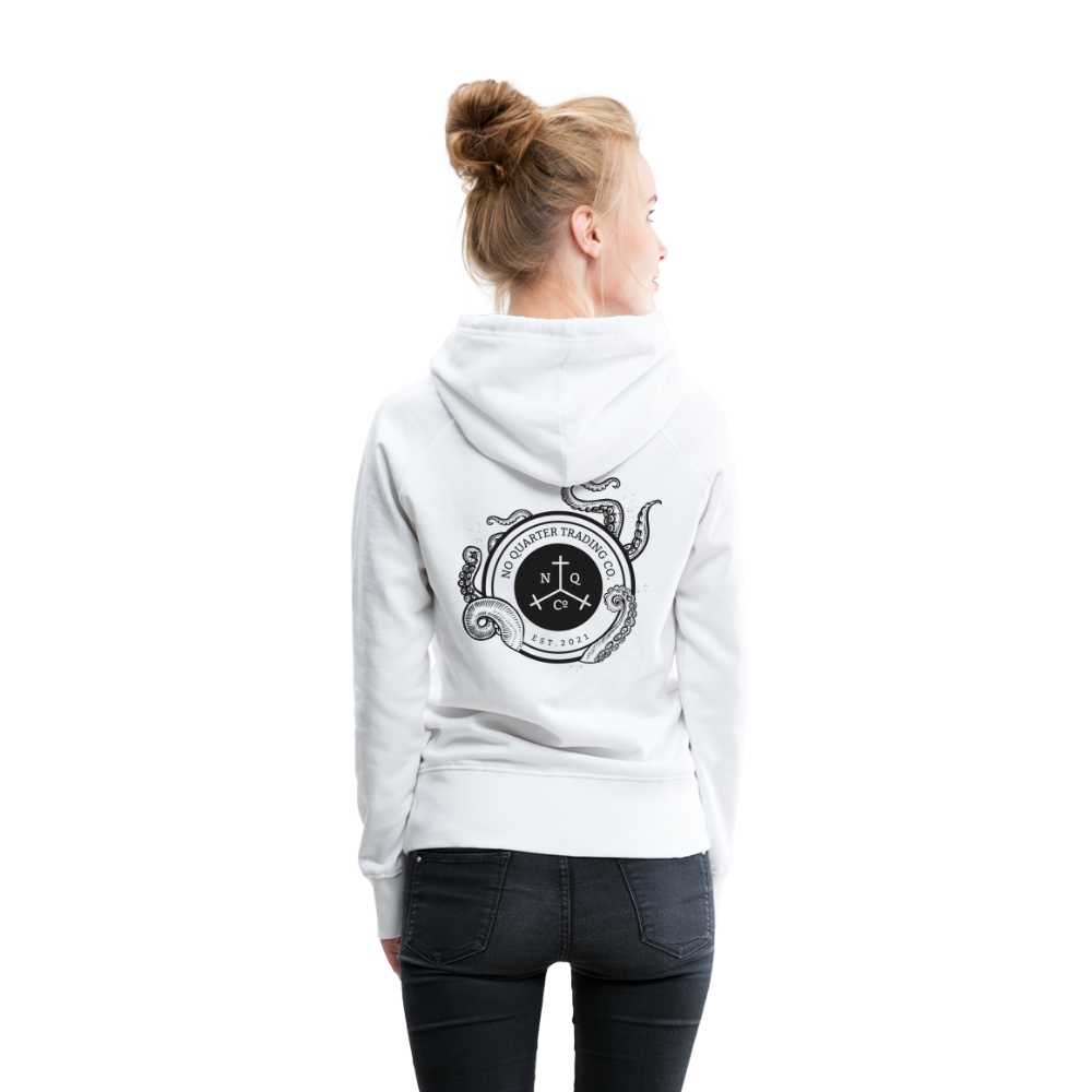 No Quarter Octopus Logo Women's Premium Hoodie - white