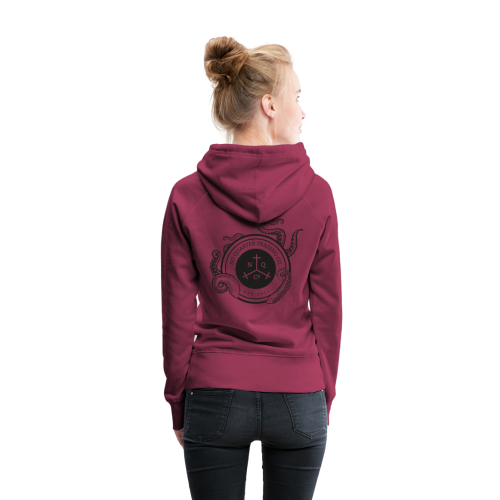 No Quarter Octopus Logo Women's Premium Hoodie - burgundy