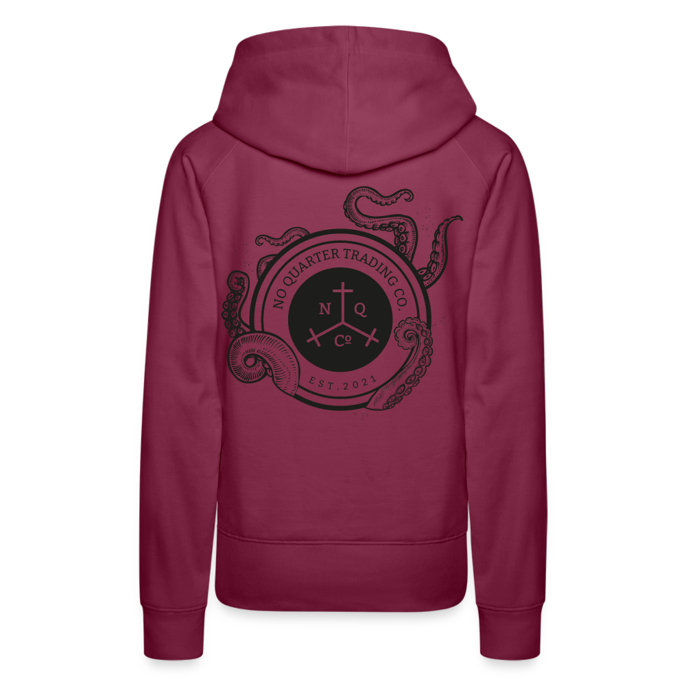 No Quarter Octopus Logo Women's Premium Hoodie - burgundy